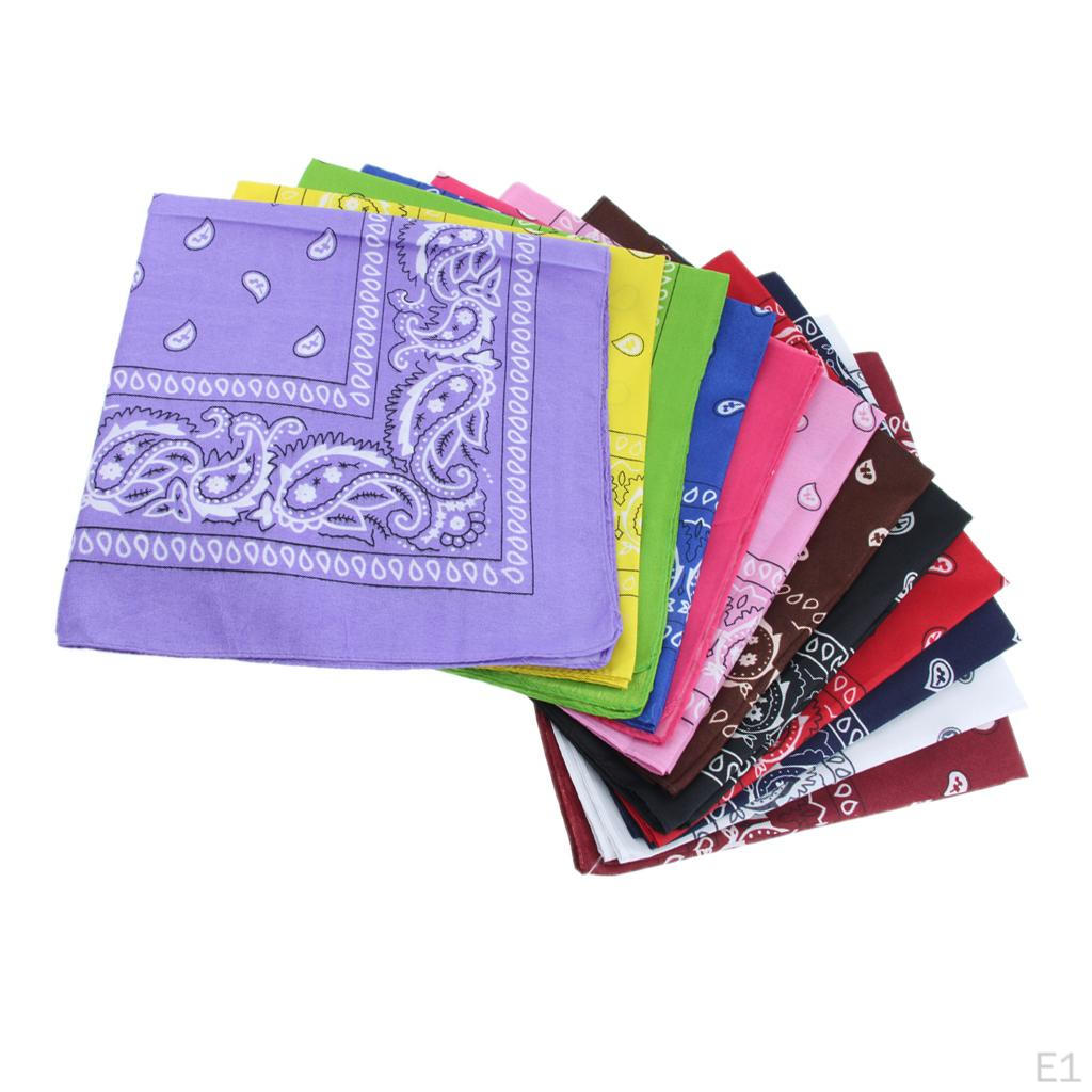 12x Unisex Paisley Bandana Mens Mixed Bandanas Polyester Material