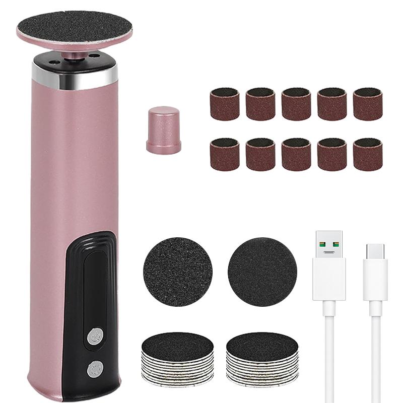 

Беспроводная электрическая машинка для удаления мозолей на ногах, перезаряжаемый инструмент для педикюра для удаления омертвевшей кожи и кутикулы, сменная наждачная бумага светло-серый