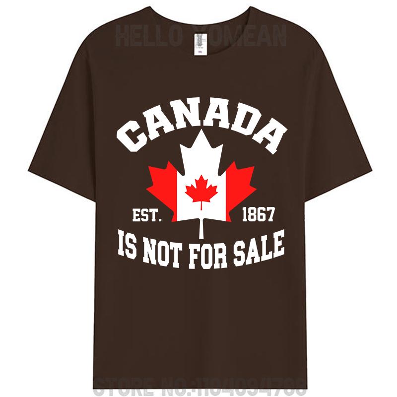 Kanada steht nicht zum Verkauf Herren T-Shirts Stolze Kanadierin Baumwoll-T-Shirt Kurzarm Rundhals-T-Shirt Unisex Freizeit-Tees Tops