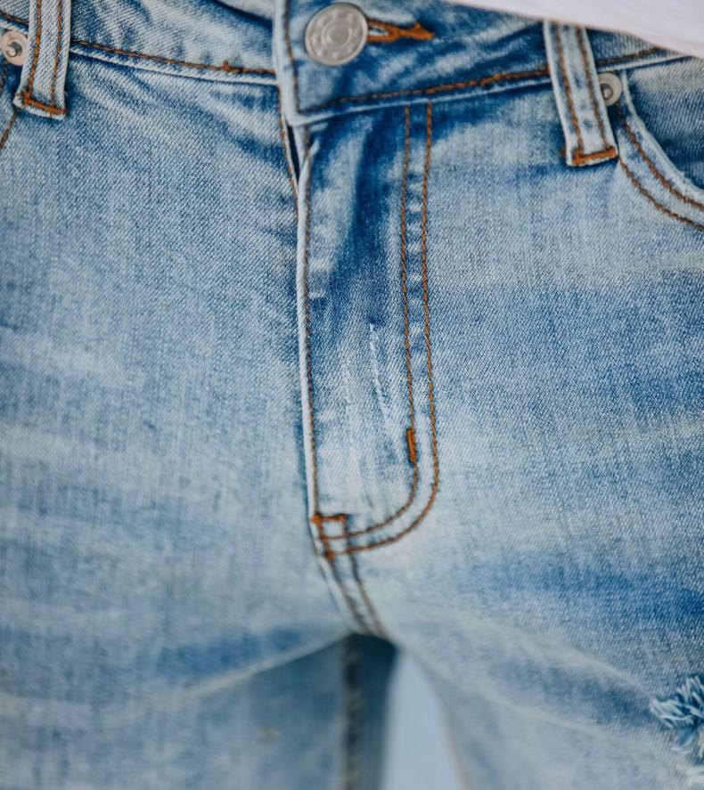 2024 Summer European and American Women's Washed Ripped Denim Shorts