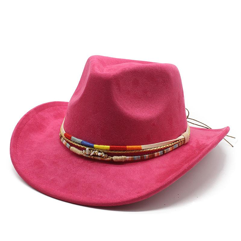 Ethnic Style Fedora Hat With Water Ripple Embellishments For Women Men And Performance Use