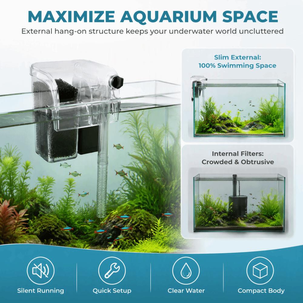Hanging Design Aquarium Filter Adjustable Flow Fish Tank Water Filter External Filter  Fish Tank
