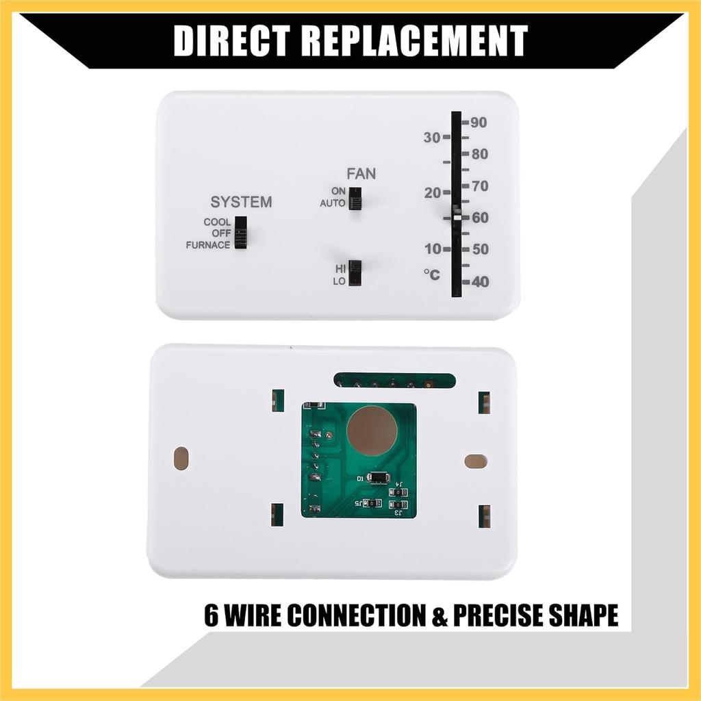 RV Analog Control Heating/Cooling Thermostat Kit for for Campers/for Duo-Therm Thermostat RV Analog Control / 40-90°F Temp on A/C and Furnace / 1