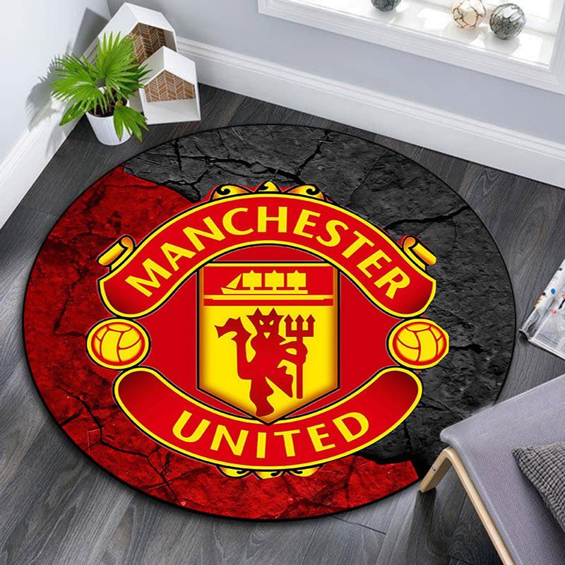 Manchester United bedruckter runder Teppich, rutschfester waschbarer runder Teppich für Wohnzimmer, Schlafzimmer, Spielzimmer, Sportfan-Dekoration, Feiertags-Geburtstagsgeschenk 80cmx80cm