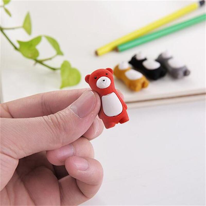 Niedlicher Bleistiftradierer Cartoon Stehender Bär Geformter Neuheitsradierer für Kinder Schulsachen Schüler