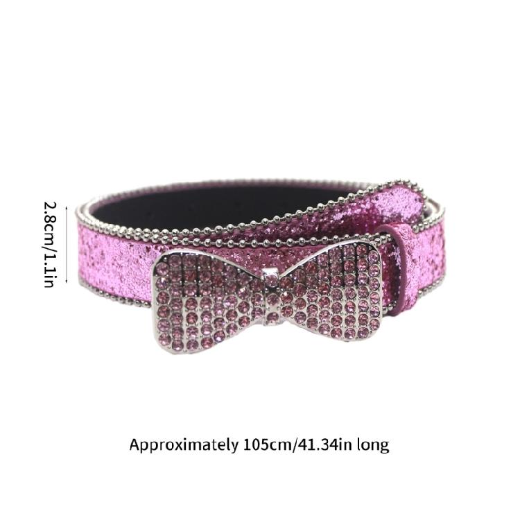 Rhinestones Belt Decorative Waist Belt Glitter Leathers Belts for Womens Jeans