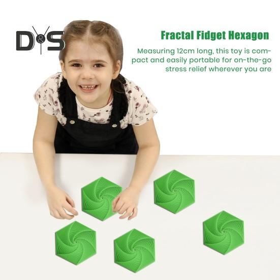 3D tištěná fraktální fidget šestiúhelníková senzorická hračka pro děti a dospělé s šestiúhelníkovým motivem, spirála, šestiúhelníková senzorická hračka