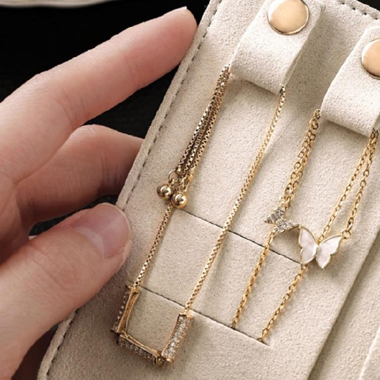 Jewelry Organizer Roll Premium Leather Multi Compartment Storage For Earrings Necklaces Rings Travel  Foldable Case