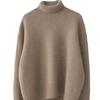 2025 Autumn/Winter Women's High Neck Loose Knit Sweater - Versatile Lazy Style Outerwear