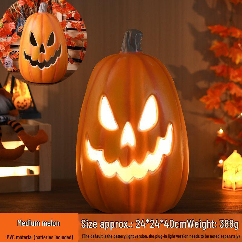 Halloween Light-Up Hollow Pumpkin Lantern for Outdoor Decor