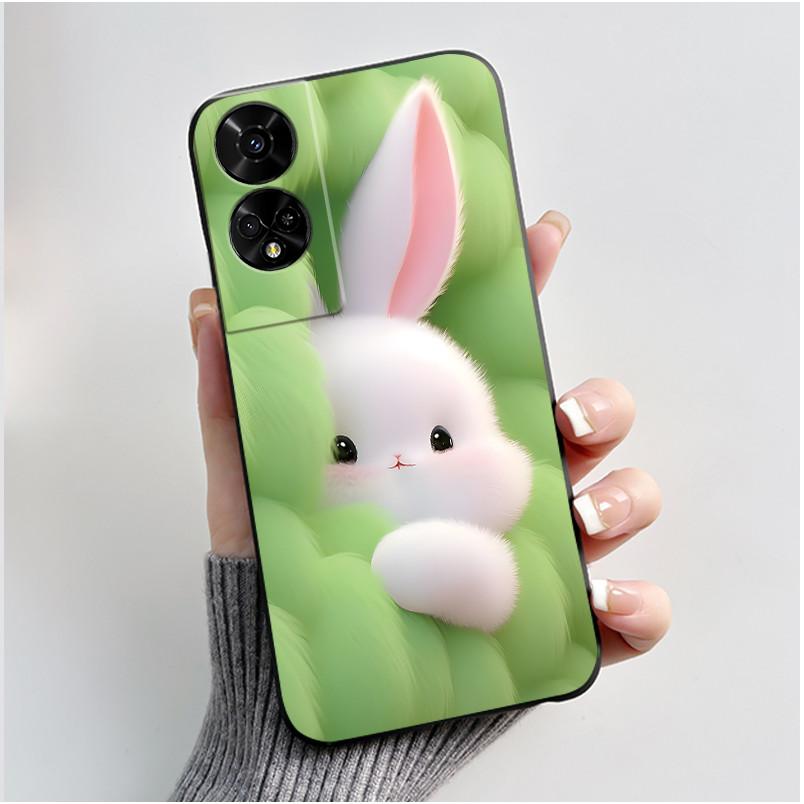 For TCL 50 5G / 50 SE Case Cute Rabbit Soft Black Silicone Back Cover For TCL 50SE Phone Cases TCL50 XE NxtPaper 5G Etui Fundas