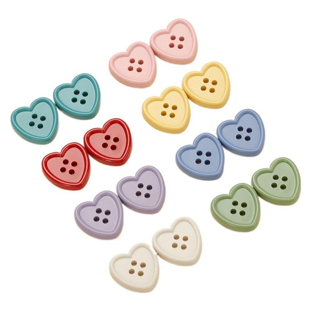 

23mm Heart Plastics Buttons Heart Colorful Buttons Plastics Buttons DIY Crafts