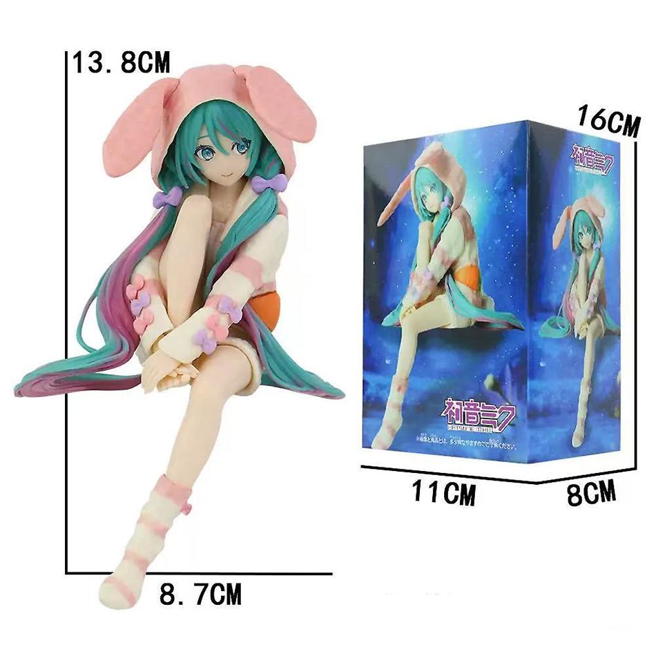 Anime Lutscher Hatsune Miku Handgemachte Hasenohren Pyjamas PVC Modell Animation Zubehör Ornamente Geburtstagsgeschenke
