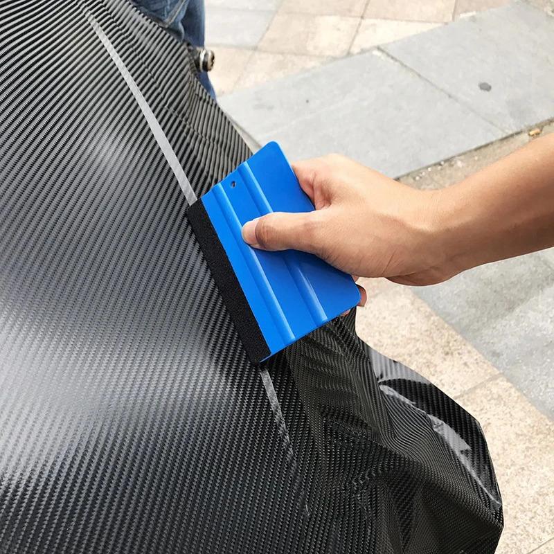 Car Vinyl Wrap Film Squeegee Scraper Foil Wrapping Suede Felt Scraper Auto Car Styling Sticker Window Tint Tools Cleaning Blue