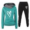Spring and Autumn Winter Casual Sportswear Set with Love Letter Printed Women's Hoodie and Sweatshirt Set Trendy