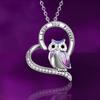 Women Necklace Heart Shape Dress Up Jewelry Owl Sculpture Bright Luster Necklace Fashion Gifts