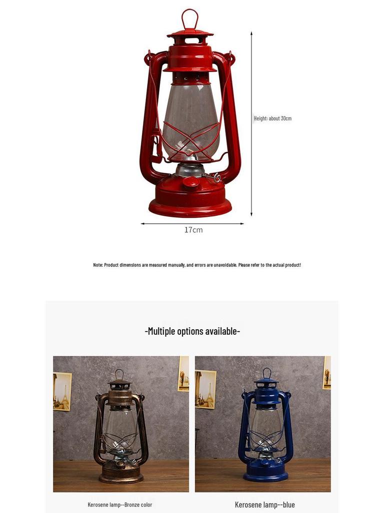 Vintage Handheld Kerosene Lantern: Antique-Style Outdoor and Household Lighting
