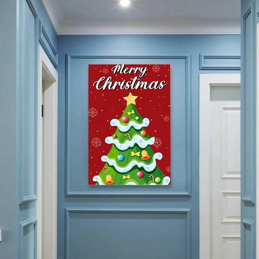 Vintage Christmas Metal Wall Decoration, Holiday Sticker Sign