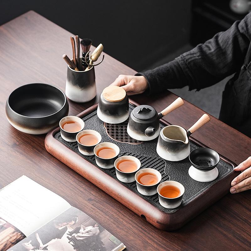 

Гуочао постепенное изменение грубая керамика чайный набор для кунг-фу китайский стиль подарочная коробка с поясом керамический чайник бизнес-подарок