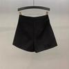 2025 Women's White High-Waist A-Line Suit Shorts - Casual, Slimming, Versatile Wide-Leg Pants for Summer