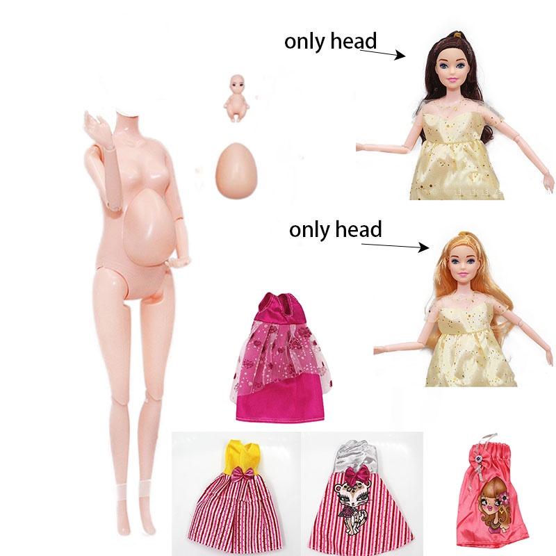 11-inch 30cm 6-part Jointed Big-bellied Pregnant Naked Doll With Detachable Belly