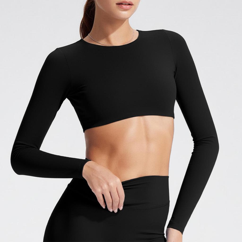 Women's High-End Padded Yoga Wear for Autumn/Winter: Slimming Long-Sleeve Sportswear for Pilates, Running, Fitness