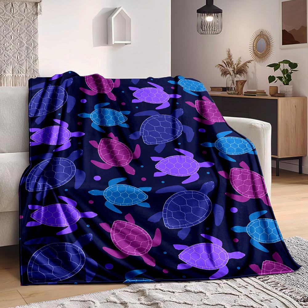 

1pc Turtle Pattern Blanket Warm, Cozy, And Soft, Suitable for Sofas, Beds, Cars, And Office Use.Perfect for Camping And Travel, Making It a Great Gift 100x150cm