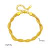 European and American Fashion Simple Neutral Woven Twist Gold-plated Stainless Steel Chain Jewelry Necklace Bracelet Set