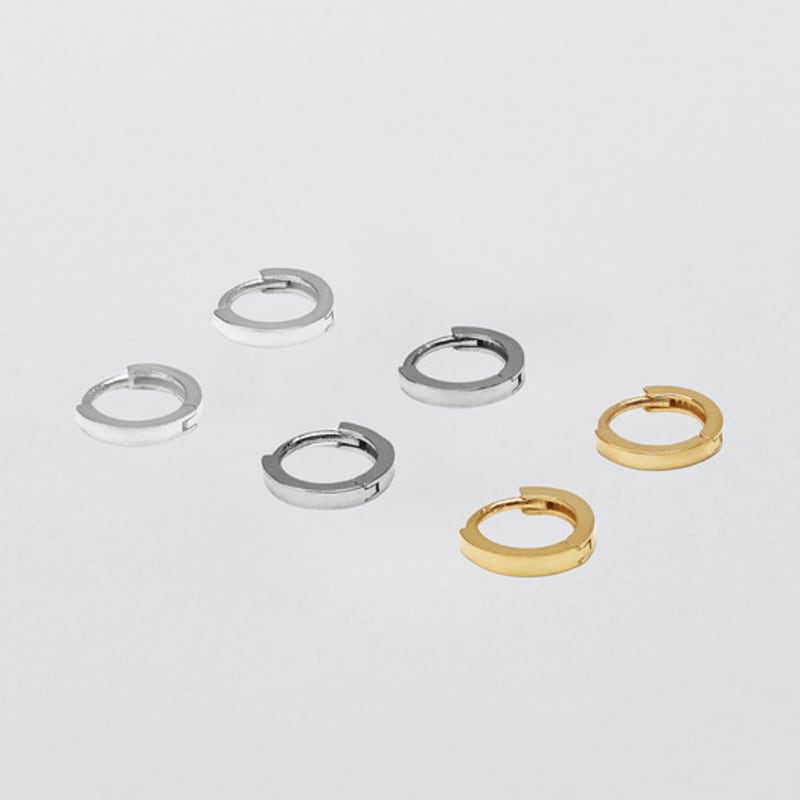 Another Layer Tiny Flat Earring (silver925)(3color)