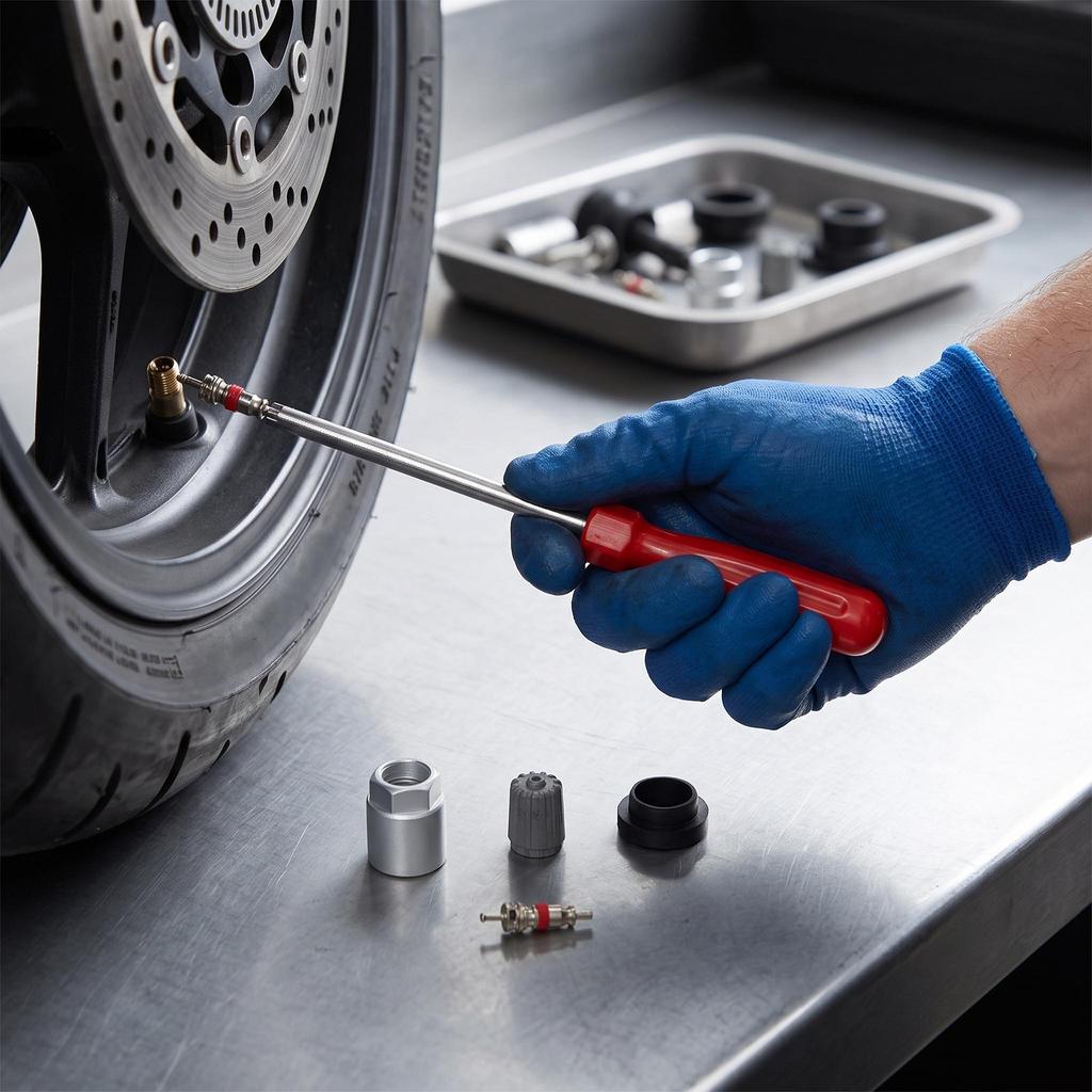 4 Pieces Wheel Tire Pressure Service Rebuild Pack Kit Valve Core Removal Tool Portable