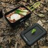 Camping Cookware Mess Kit Aluminum Alloy Lunch Box with Foldable Alcohol Stove Spoon Fork