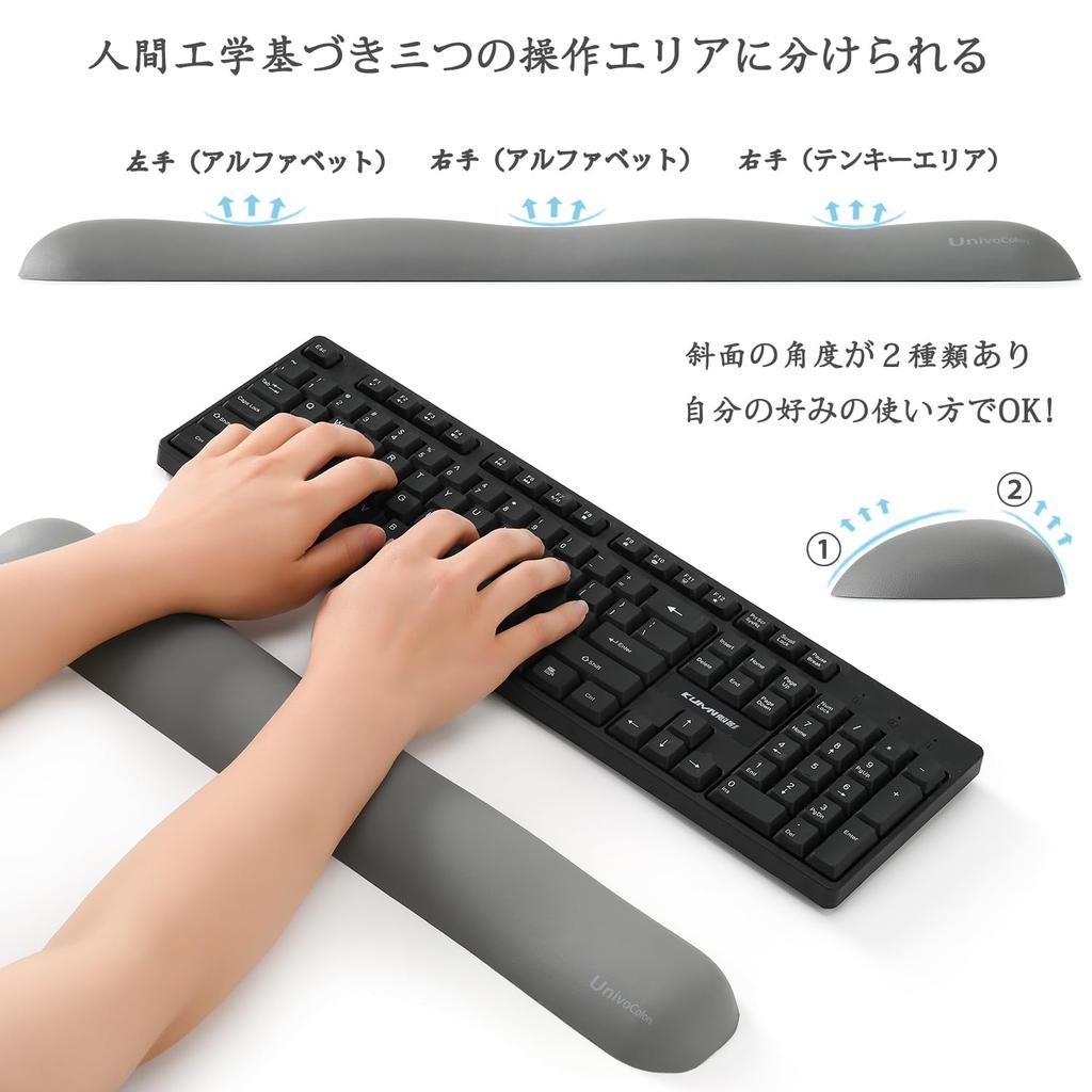 UnivoColors Ergonomic Memory Foam Keyboard Wrist Rest, Reduces Fatigue, Fits Laptops and Full-Size Keyboards, Features Memory Foam Cushioning,