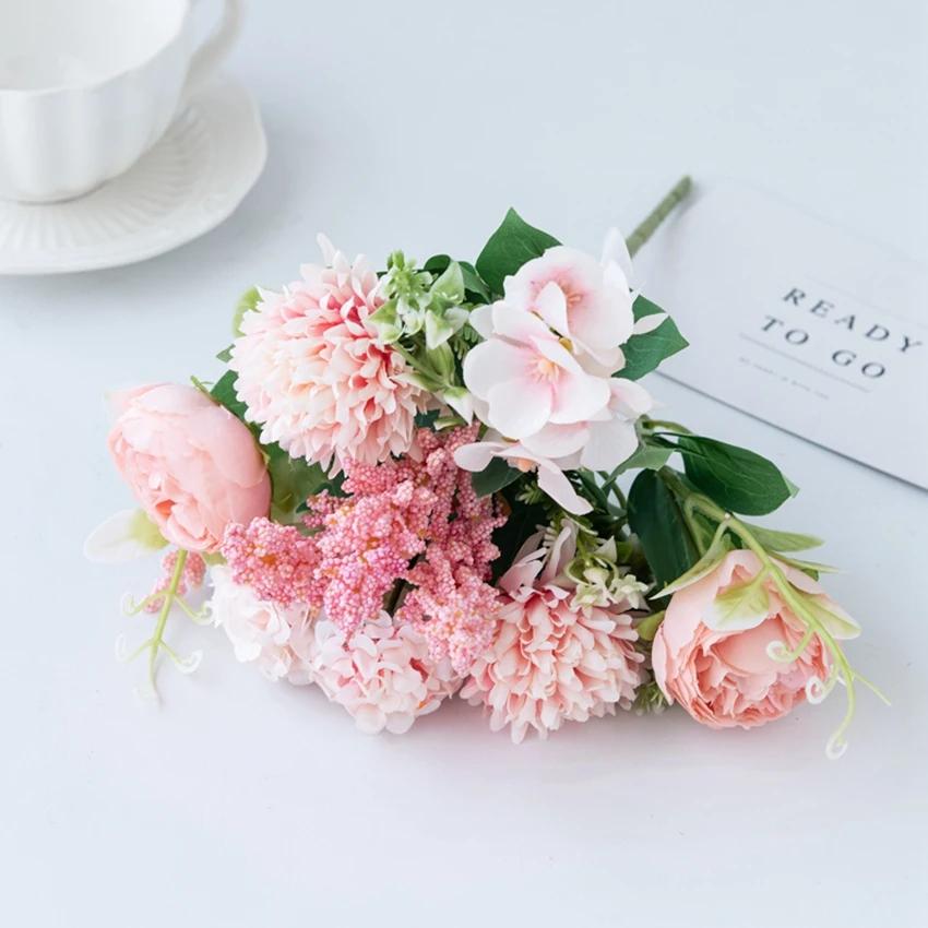 

1/2pcs Artificial Flowers Embroidered Ball Peony Wedding Wreath Home Room Outdoor Courtyard Garden Decor Bridal Bouquet DIY Gift 1 PC