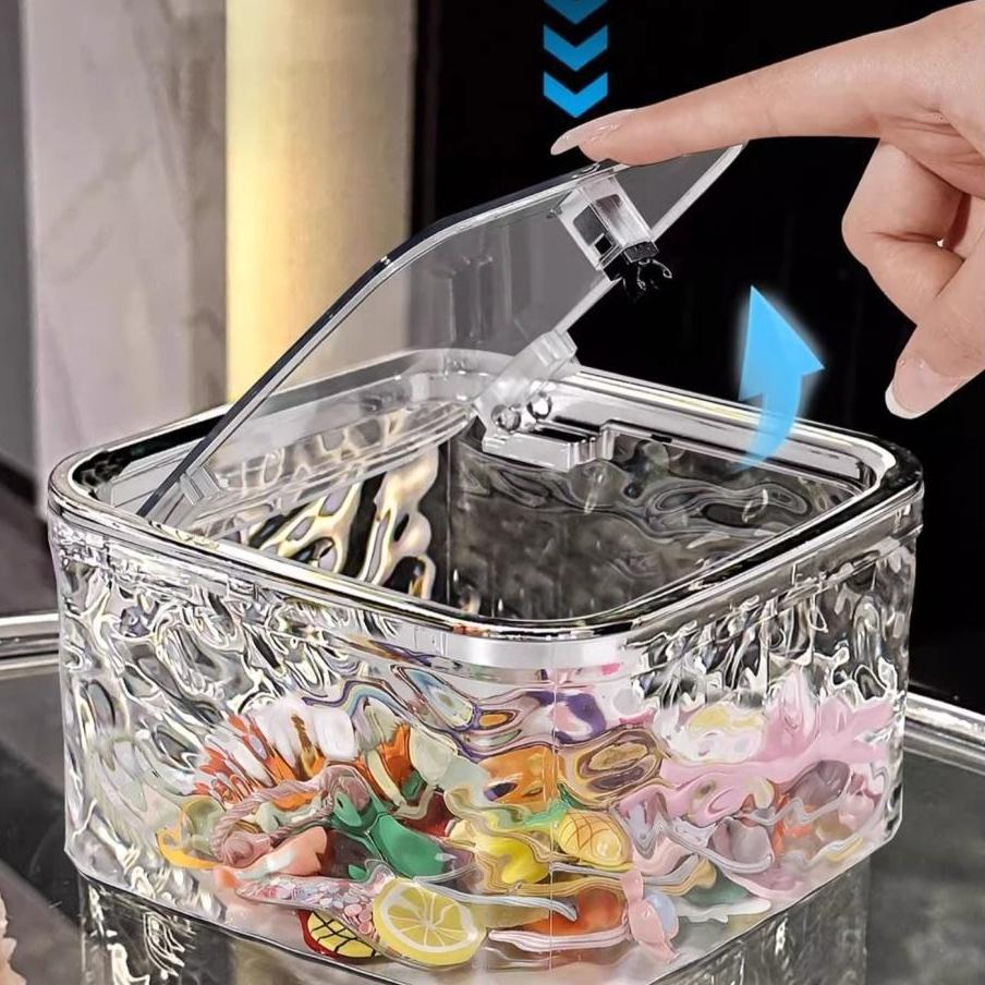 Children Hair Accessories Storage Box Girls Desktop Organizer Transparent Acrylic Box For Hair Clip Hair Bands Barrettes Elastic