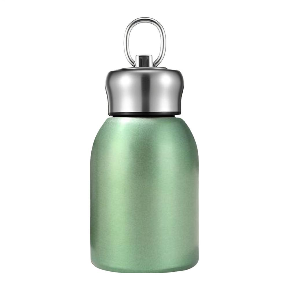 300ML Stainless Steel Vacuum Flask Portable Lifting Ring Mini Thermos Cup Travel Car Insulated Cup Leak-Proof Water Bottle