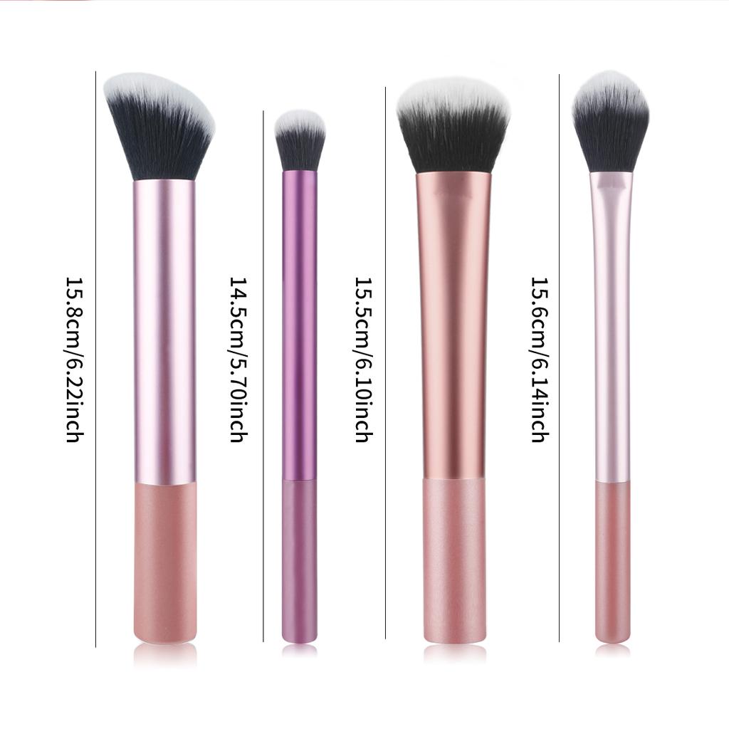 2pcs Cosmetics Makeup Brushes Set Loose Powder Foundation Highlight Contour EyeShadow Oblique Eyebrow Soft Hair