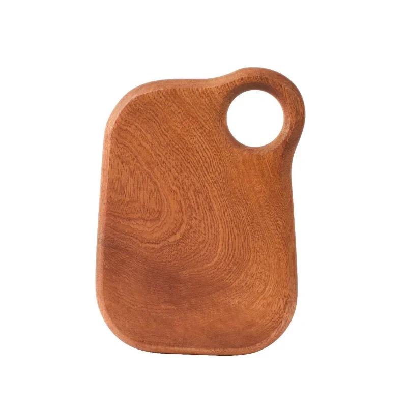 1pc Solid Wood Ebony Cutting Block Multifunctional Kitchen Tray Steak Fruit Bread Cutting Board Household Food Serving Tool