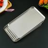 1Pc Rectangle Stainless Steel Tray Metal Food Serving Plate Buffet Presentation Rice Noodle Pan Home Dishes Storage Organizer