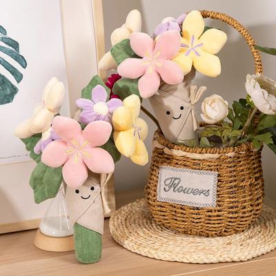 British Hand Holding Bouquet Doll Plush Toy Doll Fun Flower Simulation Flower 520 Valentine's Day Gift