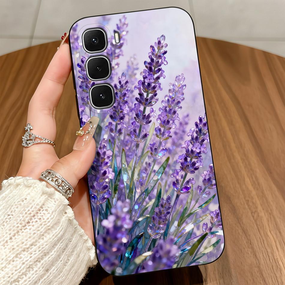 For Infinix Hot 60 50 Pro Plus 60i 50i 40i 30i 20i 20S Hot 20 30 Play 4G 5G Phone Case Lily Floral Matte Shockproof Soft Funda