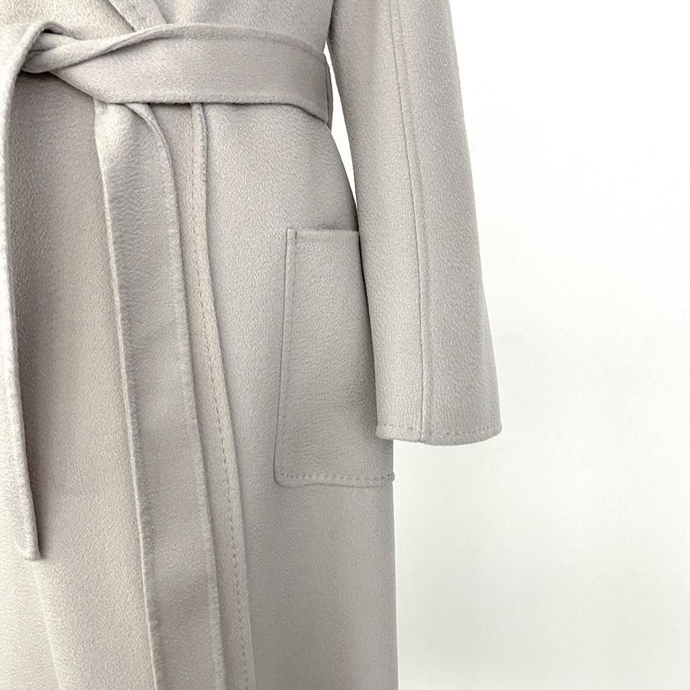 OFTBUY 2024 Autumn Winter Real Fox Fur Collar Water Ripple Double-Sided Woolen Coat Women Long Coat 100% Wool Removable Fur Collar