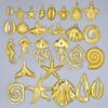 Fashion Ocean Animal Pendants Jellyfish Hippocampus Japonicus Stainless Steel Charms For Jewelry Making Supplies Sea Shell Charm