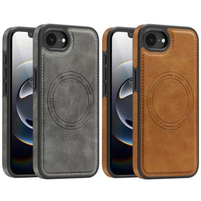 Retro Matte PU Leather Magneti Case For iPhone 17e 16 15 14 13 12 11 Pro Max Plus For Magsafe Wireless Charge Cover Funda