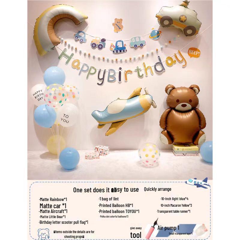 Little Car Birthday Scene Props for Boys (Ages 2-3)