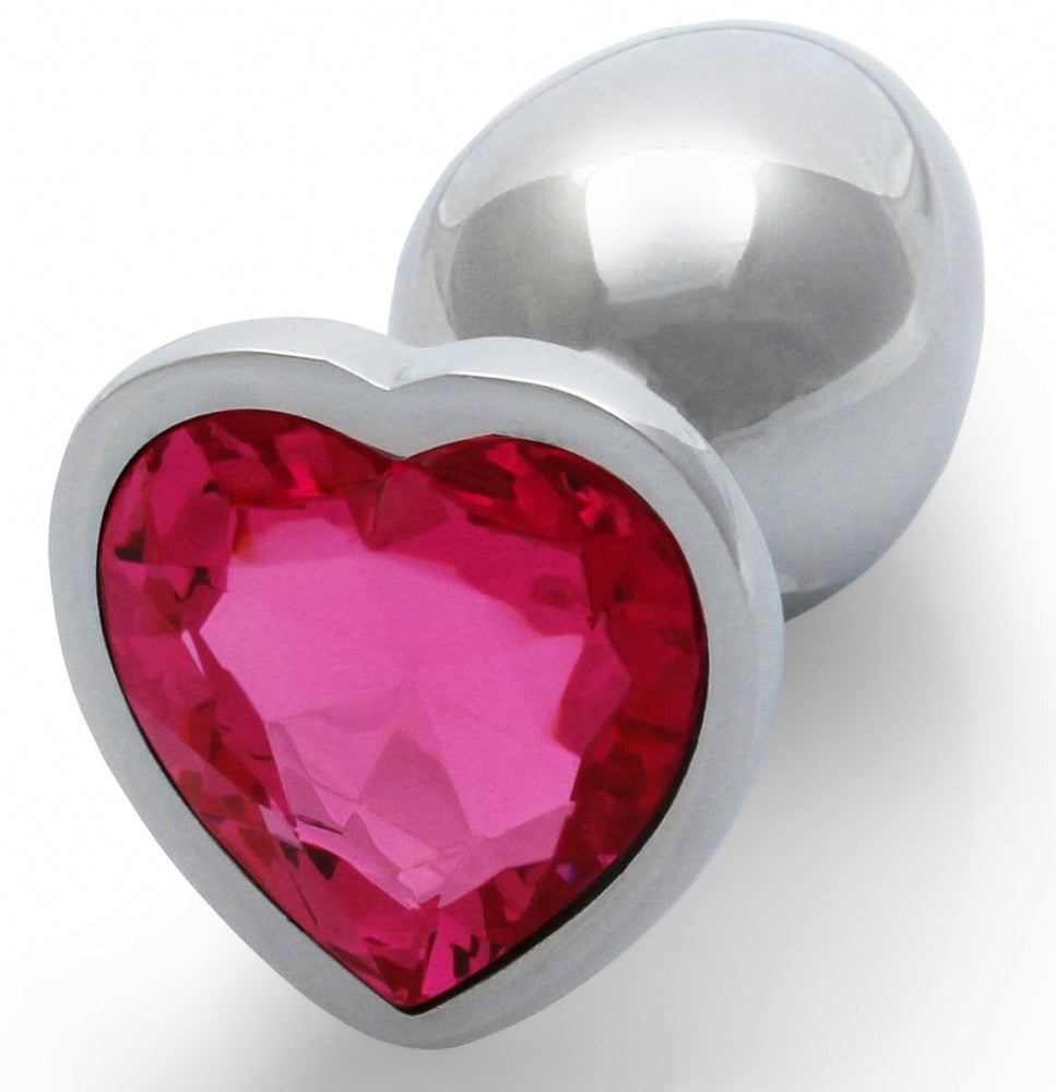 Bijou anal Heart Gem S 6 x 2.6cm Argenté-Rose - Ouch! - Bijoux Anal