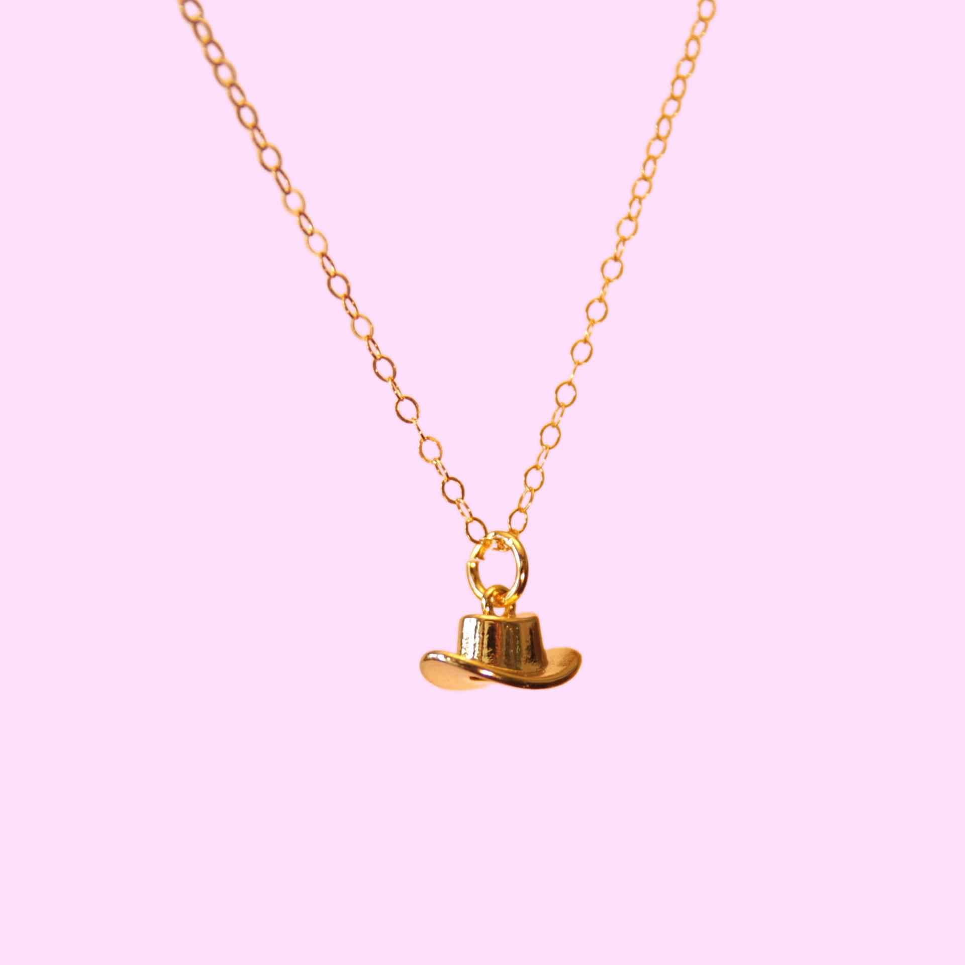 

Cowboy Boots Cowboy Hat Pendant Necklace Retro Style Jewelry Furnace Vacuum Plating 18K Real Gold