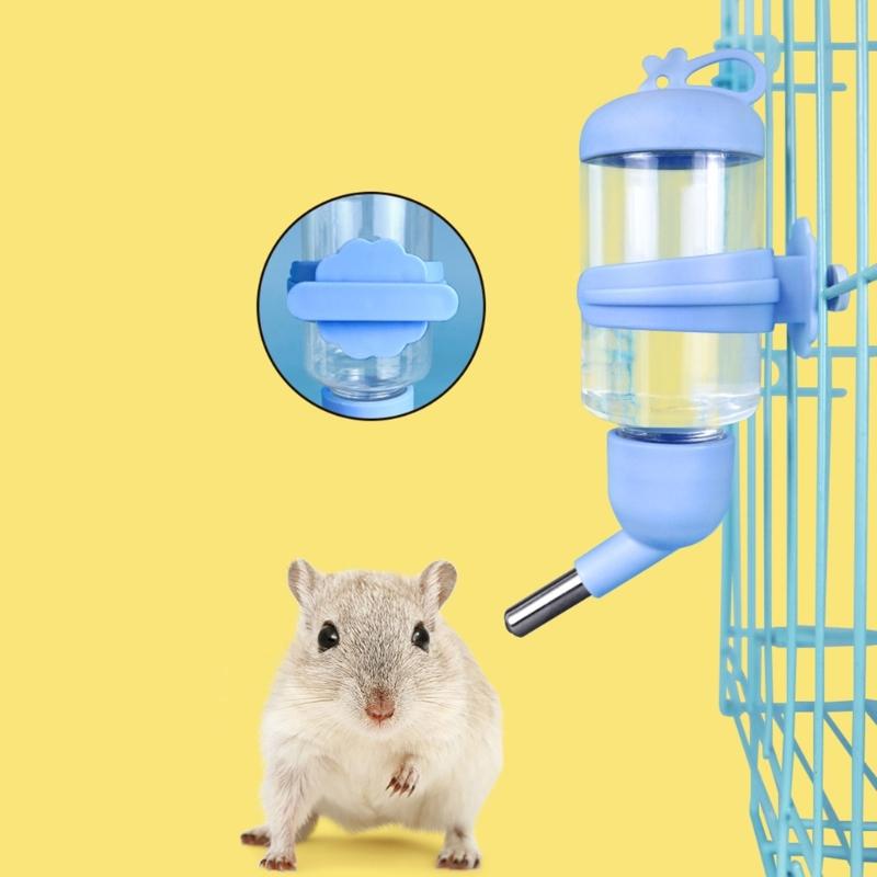 Plastic Water Feeder Bottle Hangings Auto Dispenser Drinker Hamster Small Pet Drinking Stainless Steel-Pipe Fountain