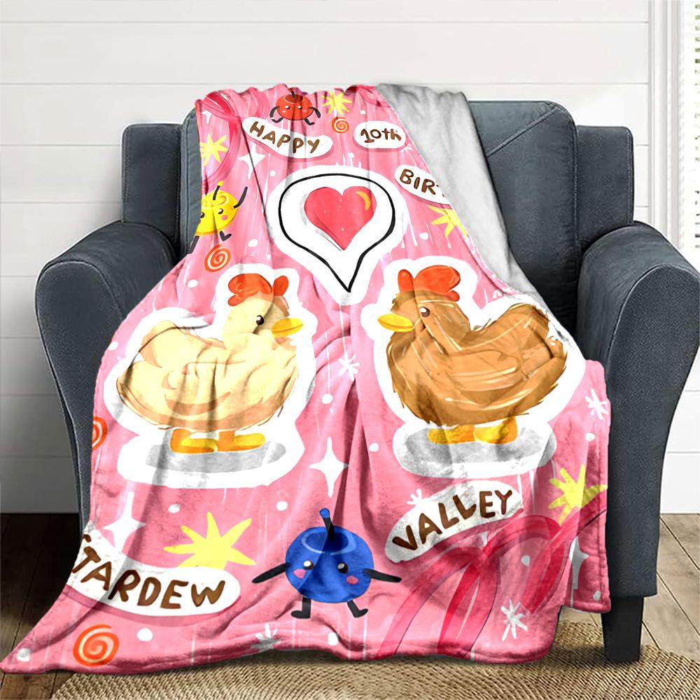 1pc Blanket - game Stardew Valley Print Design,Lightweight Blanket for Sofa,Bed- Soft &Warm,Gift for All Seasons