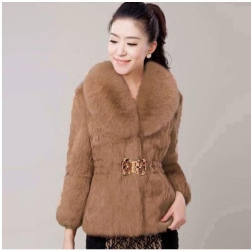 Winter new imitation mink imitation fur coat medium and long imitation mink coat women's imitation fox hair hooded