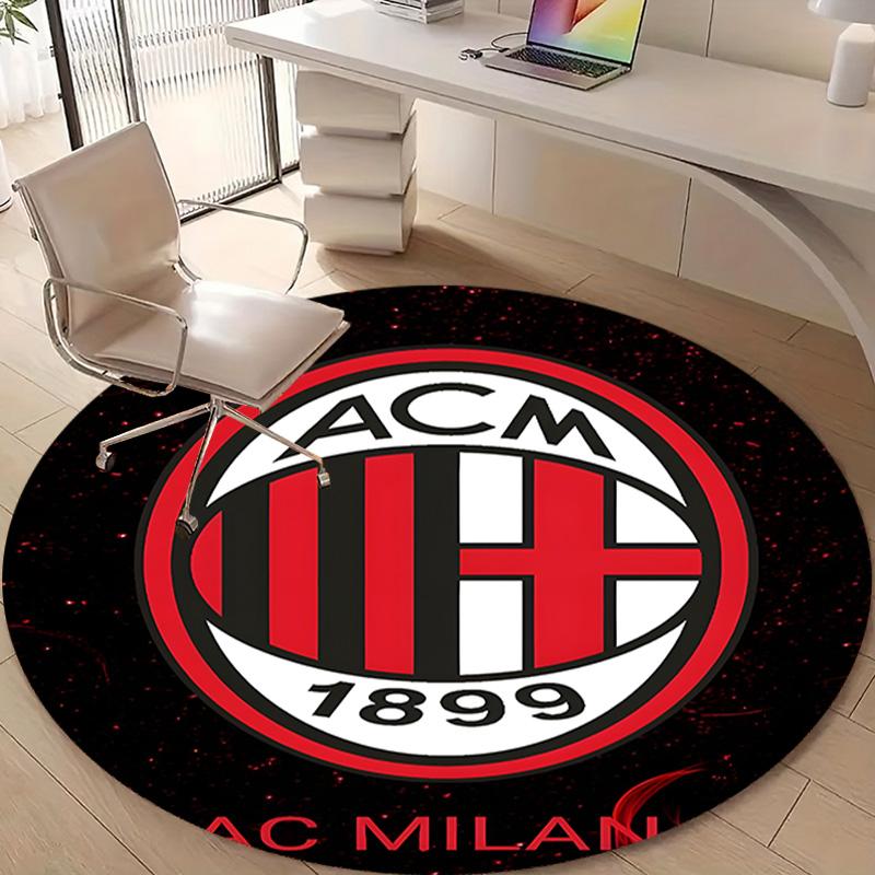 1pc A-AC Milan Print Round Carpet Chair Round Carpet Suitable for Bedroom Living Room Home Decorative Carpet
